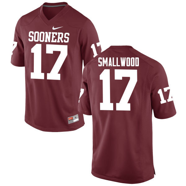 Men Oklahoma Sooners #17 Jordan Smallwood College Football Jerseys Game-Crimson